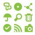 綠色常用簡潔PNG圖標